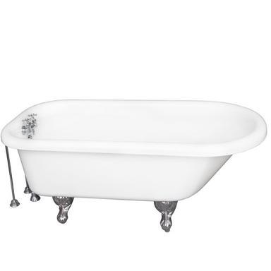 Barclay TKADTR60-WCP7 Anthea 60â€³ Acrylic Roll Top Tub Kit in White - Polished Chrome Accessories