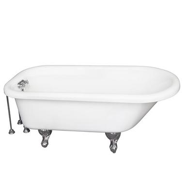 Barclay TKADTR60-WCP8 Anthea 60â€³ Acrylic Roll Top Tub Kit in White - Polished Chrome Accessories