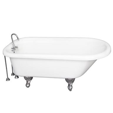 Barclay TKADTR60-WCP9 Anthea 60â€³ Acrylic Roll Top Tub Kit in White - Polished Chrome Accessories
