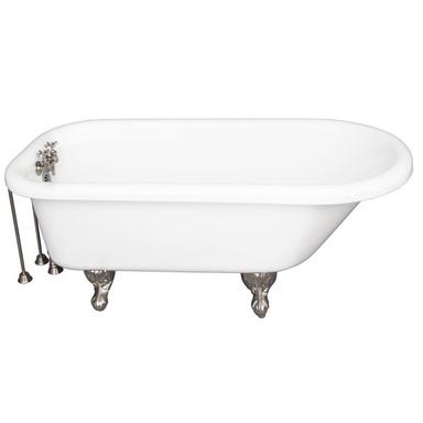 Barclay TKADTR67-WBN3 Asia 67â€³ Acrylic Roll Top Tub Kit in White - Brushed Nickel Accessories