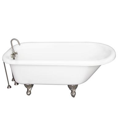 Barclay TKADTR67-WBN4 Asia 67â€³ Acrylic Roll Top Tub Kit in White - Brushed Nickel Accessories