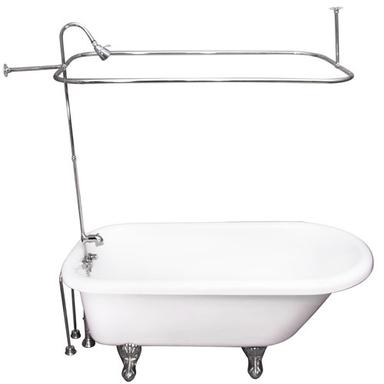 Barclay TKADTR67-WCP6 Asia 67â€³ Acrylic Roll Top Tub Kit in White - Polished Chrome Accessories