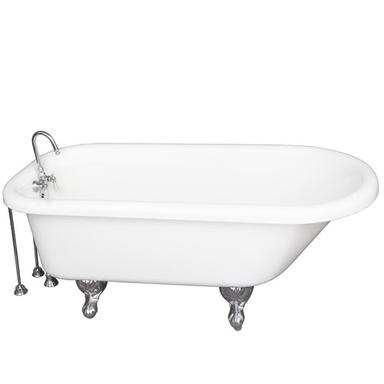 Barclay TKADTR67-WCP9 Asia 67â€³ Acrylic Roll Top Tub Kit in White - Polished Chrome Accessories