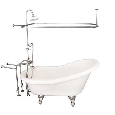 Barclay TKADTS60-BBN3 Fillmore 60â€³ Acrylic Slipper Tub Kit in Bisque - Brushed Nickel Accessories