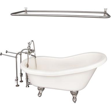 Barclay TKADTS60-BBN5 Fillmore 60â€³ Acrylic Slipper Tub Kit in Bisque - Brushed Nickel Accessories