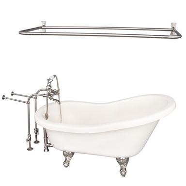 Barclay TKADTS60-BBN6 Fillmore 60â€³ Acrylic Slipper Tub Kit in Bisque - Brushed Nickel Accessories