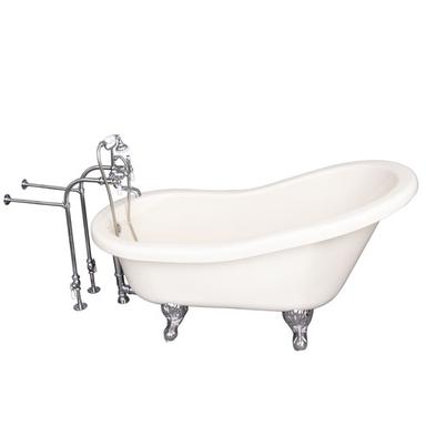 Barclay TKADTS60-BCP1 Fillmore 60â€³ Acrylic Slipper Tub Kit in Bisque - Polished Chrome Accessories