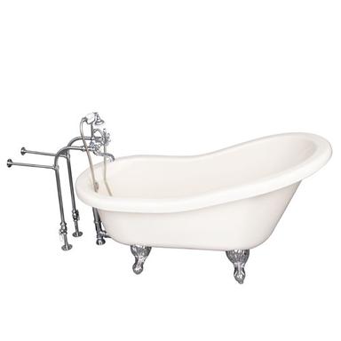 Barclay TKADTS60-BCP2 Fillmore 60â€³ Acrylic Slipper Tub Kit in Bisque - Polished Chrome Accessories