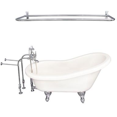 Barclay TKADTS60-BCP5 Fillmore 60â€³ Acrylic Slipper Tub Kit in Bisque - Polished Chrome Accessories