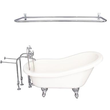 Barclay TKADTS60-BCP6 Fillmore 60â€³ Acrylic Slipper Tub Kit in Bisque - Polished Chrome Accessories