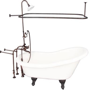 Barclay TKADTS60-BORB4 Fillmore 60â€³ Acrylic Slipper Tub Kit in Bisque - Oil Rubbed Bronze Accessories