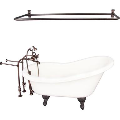 Barclay TKADTS60-BORB6 Fillmore 60â€³ Acrylic Slipper Tub Kit in Bisque - Oil Rubbed Bronze Accessories