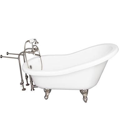 Barclay TKADTS60-WBN1 Fillmore 60â€³ Acrylic Slipper Tub Kit in White - Brushed Nickel Accessories