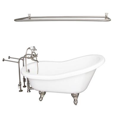 Barclay TKADTS60-WBN6 Fillmore 60â€³ Acrylic Slipper Tub Kit in White - Brushed Nickel Accessories