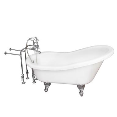 Barclay TKADTS60-WCP1 Fillmore 60â€³ Acrylic Slipper Tub Kit in White - Polished Chrome Accessories