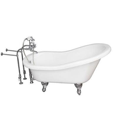 Barclay TKADTS60-WCP2 Fillmore 60â€³ Acrylic Slipper Tub Kit in White - Polished Chrome Accessories
