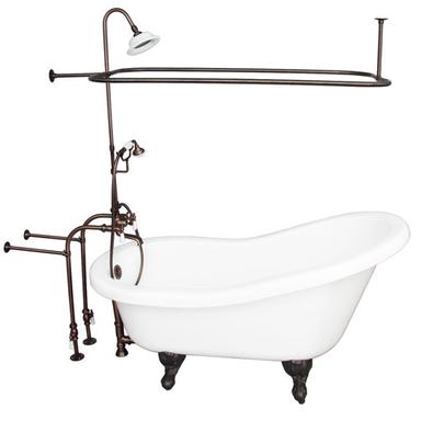 Barclay TKADTS60-WORB3 Fillmore 60â€³ Acrylic Slipper Tub Kit in White - Oil Rubbed Bronze Accessories