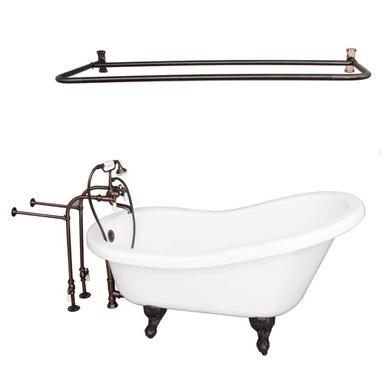 Barclay TKADTS60-WORB5 Fillmore 60â€³ Acrylic Slipper Tub Kit in White - Oil Rubbed Bronze Accessories