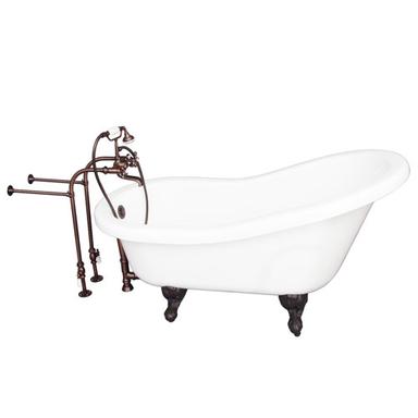 Barclay TKADTS67-WORB2 Isadora 67â€³ Acrylic Slipper Tub Kit in White - Oil Rubbed Bronze Accessories