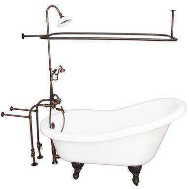 Barclay TKADTS67-WORB3 Isadora 67â€³ Acrylic Slipper Tub Kit in White - Oil Rubbed Bronze Accessories