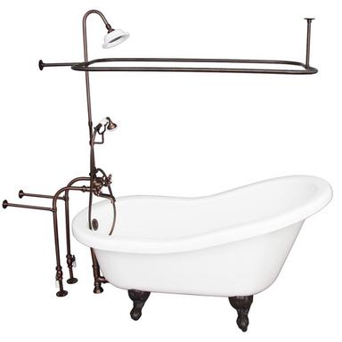 Barclay TKADTS67-WORB4 Isadora 67â€³ Acrylic Slipper Tub Kit in White - Oil Rubbed Bronze Accessories