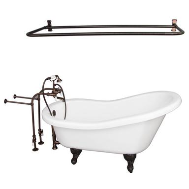 Barclay TKADTS67-WORB5 Isadora 67â€³ Acrylic Slipper Tub Kit in White - Oil Rubbed Bronze Accessories