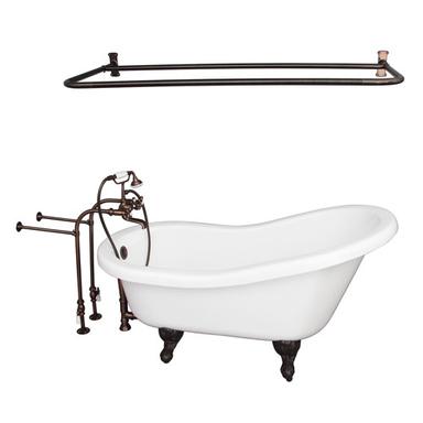 Barclay TKADTS67-WORB6 Isadora 67â€³ Acrylic Slipper Tub Kit in White - Oil Rubbed Bronze Accessories