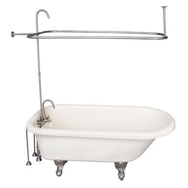 Barclay TKATR60-BBN1 Andover 60â€³ Acrylic Roll Top Tub Kit in Bisque - Brushed Nickel Accessories