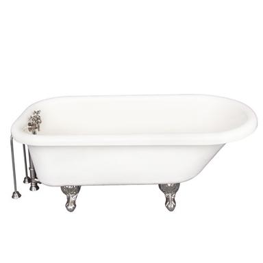 Barclay TKATR60-BBN3 Andover 60â€³ Acrylic Roll Top Tub Kit in Bisque - Brushed Nickel Accessories