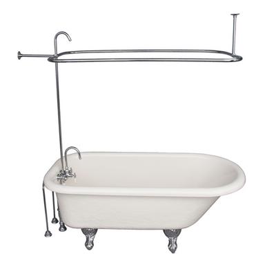 Barclay TKATR60-BCP1 Andover 60â€³ Acrylic Roll Top Tub Kit in Bisque - Polished Chrome Accessories