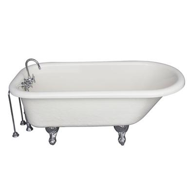 Barclay TKATR60-BCP10 Andover 60â€³ Acrylic Roll Top Tub Kit in Bisque - Polished Chrome Accessories