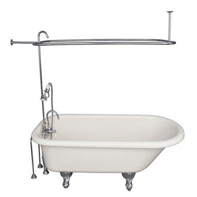 Barclay TKATR60-BCP2 Andover 60â€³ Acrylic Roll Top Tub Kit in Bisque - Polished Chrome Accessories