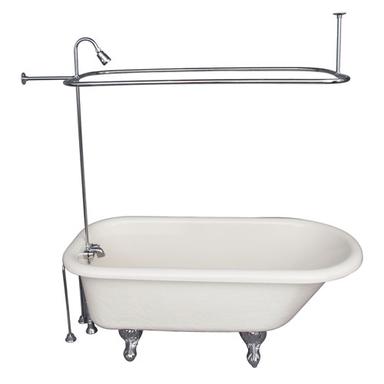 Barclay TKATR60-BCP3 Andover 60â€³ Acrylic Roll Top Tub Kit in Bisque - Polished Chrome Accessories