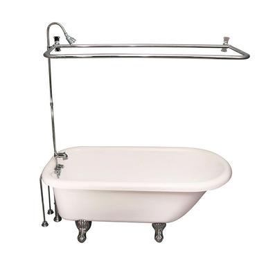 Barclay TKATR60-BCP4 Andover 60â€³ Acrylic Roll Top Tub Kit in Bisque - Polished Chrome Accessories