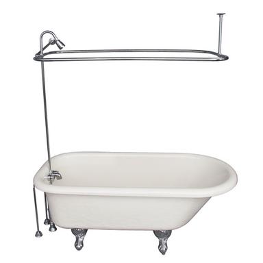 Barclay TKATR60-BCP5 Andover 60â€³ Acrylic Roll Top Tub Kit in Bisque - Polished Chrome Accessories
