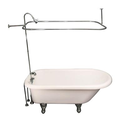 Barclay TKATR60-BCP6 Andover 60â€³ Acrylic Roll Top Tub Kit in Bisque - Polished Chrome Accessories
