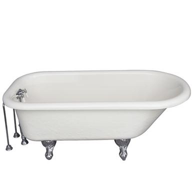 Barclay TKATR60-BCP8 Andover 60â€³ Acrylic Roll Top Tub Kit in Bisque - Polished Chrome Accessories