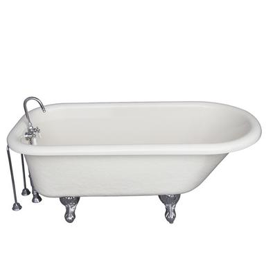 Barclay TKATR60-BCP9 Andover 60â€³ Acrylic Roll Top Tub Kit in Bisque - Polished Chrome Accessories