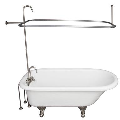 Barclay TKATR60-WBN1 Andover 60â€³ Acrylic Roll Top Tub Kit in White - Brushed Nickel Accessories