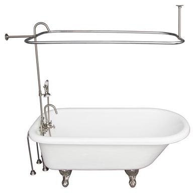Barclay TKATR60-WBN2 Andover 60â€³ Acrylic Roll Top Tub Kit in White - Brushed Nickel Accessories