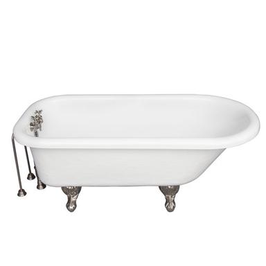 Barclay TKATR60-WBN3 Andover 60â€³ Acrylic Roll Top Tub Kit in White - Brushed Nickel Accessories