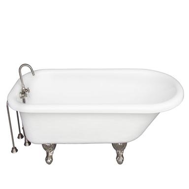 Barclay TKATR60-WBN4 Andover 60â€³ Acrylic Roll Top Tub Kit in White - Brushed Nickel Accessories