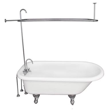 Barclay TKATR60-WCP1 Andover 60â€³ Acrylic Roll Top Tub Kit in White - Polished Chrome Accessories