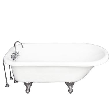 Barclay TKATR60-WCP10 Andover 60â€³ Acrylic Roll Top Tub Kit in White - Polished Chrome Accessories