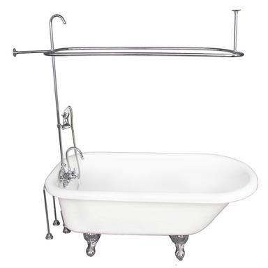 Barclay TKATR60-WCP2 Andover 60â€³ Acrylic Roll Top Tub Kit in White - Polished Chrome Accessories