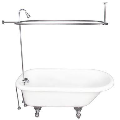 Barclay TKATR60-WCP3 Andover 60â€³ Acrylic Roll Top Tub Kit in White - Polished Chrome Accessories