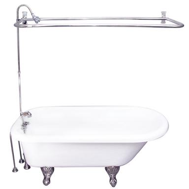 Barclay TKATR60-WCP4 Andover 60â€³ Acrylic Roll Top Tub Kit in White - Polished Chrome Accessories