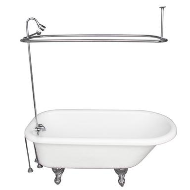 Barclay TKATR60-WCP5 Andover 60â€³ Acrylic Roll Top Tub Kit in White - Polished Chrome Accessories