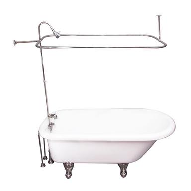 Barclay TKATR60-WCP6 Andover 60â€³ Acrylic Roll Top Tub Kit in White - Polished Chrome Accessories