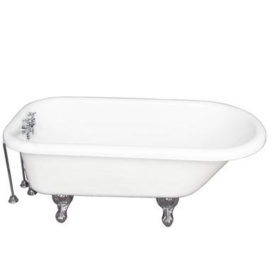 Barclay TKATR60-WCP7 Andover 60â€³ Acrylic Roll Top Tub Kit in White - Polished Chrome Accessories